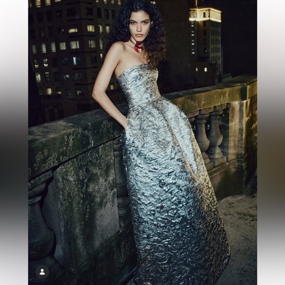 Simkhai Metallic-effect bustier gown-NWOT